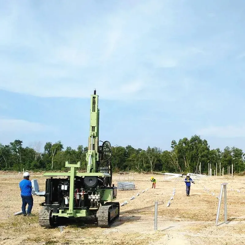 crawler mounted solar ground screw mounting pile driver for sale