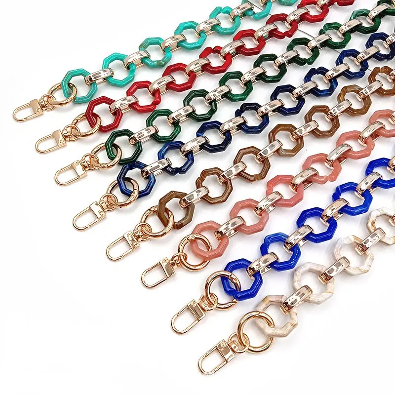 Fashion Bag Parts Accessories Custom Metal Handbag Shoulder Strap Chain Womens DIY Purse Acrylic Chain