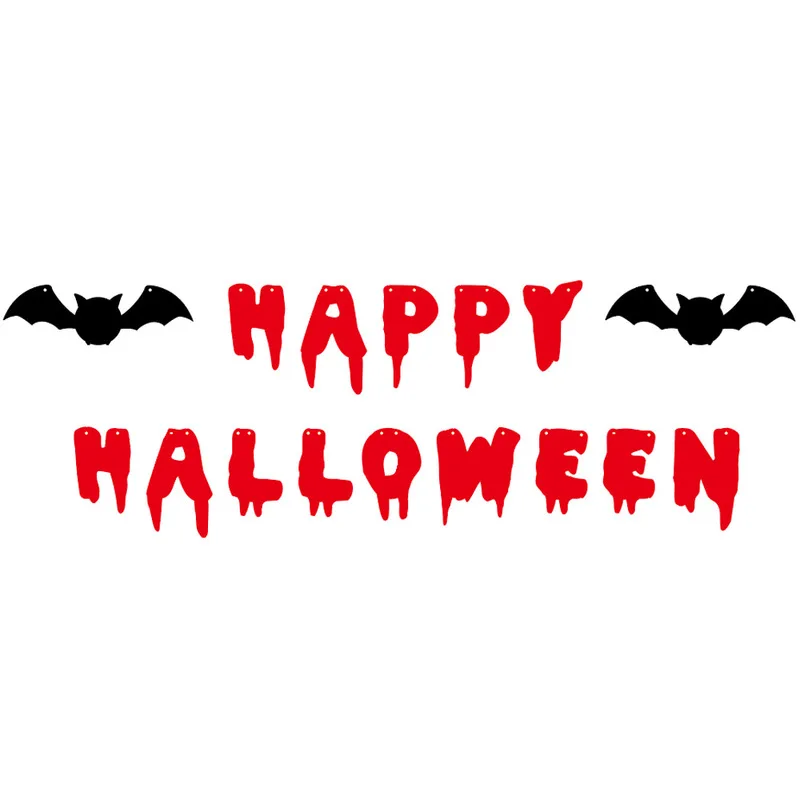 Bat Bloody Style Halloween Party House Front Door Wall Window Decorative Happy Halloween Bloody Weapon Hanging Banner