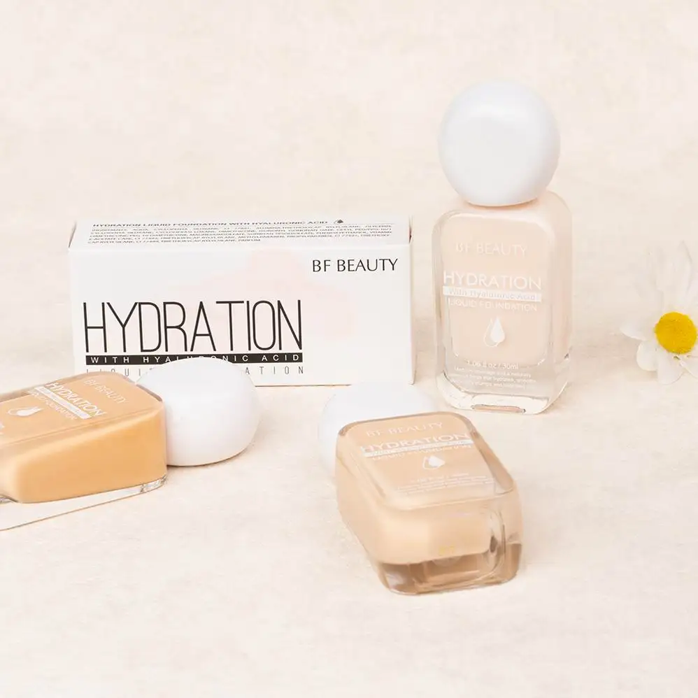 High Quality Custom Make Up Natural Lightweight Foundation Color Changing Hyaluronic Acid Hydration Liquid Foundation