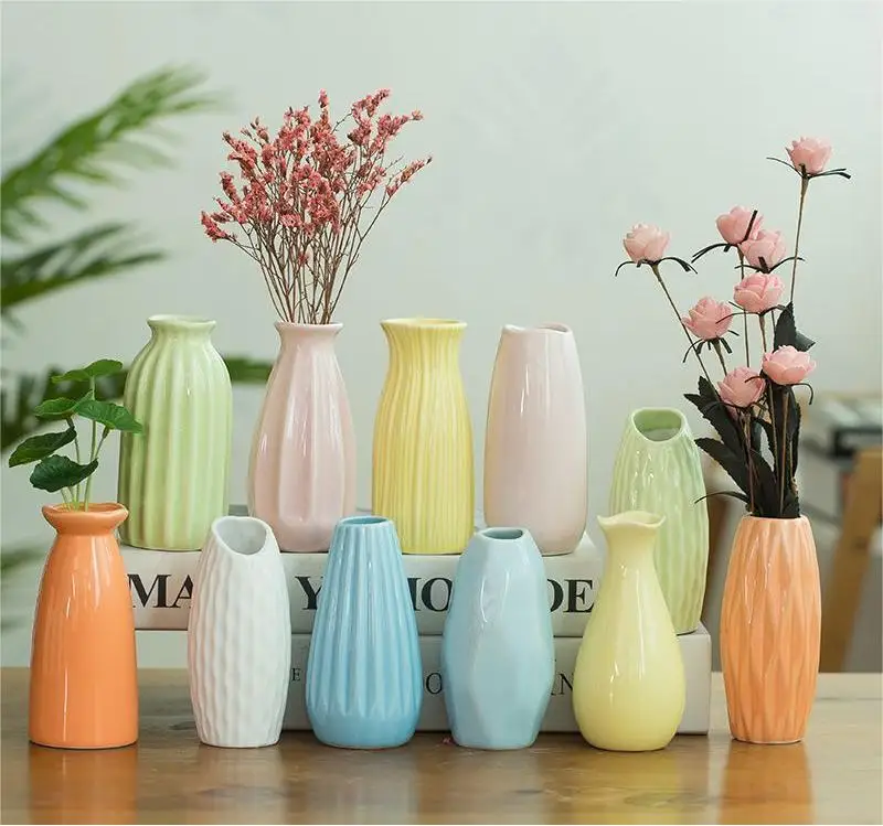 Nordic Rustic Decorative Hand Made Custom Large Ceramic Buquet Large RusticTable Vases Stone For Plants