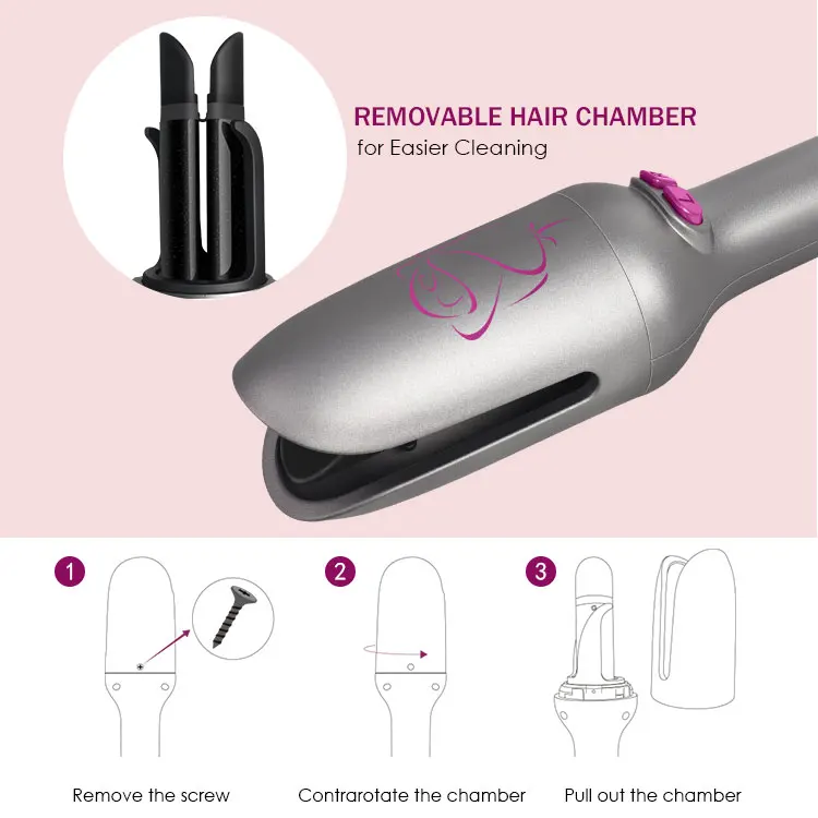 professional PTC 3-color LED lights indicator Innovative Diamond Ceramic Automatic Hair Curler
