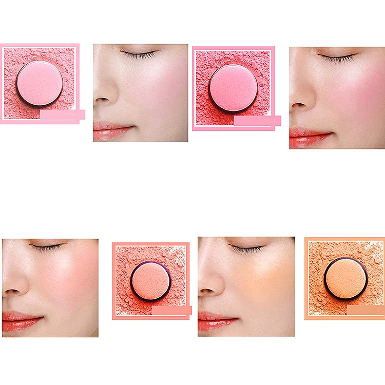 Wholesale High quality No logo Private label Single color Kawaii Powder blush Organic Face Cute Matte Pink Waterproof Blush