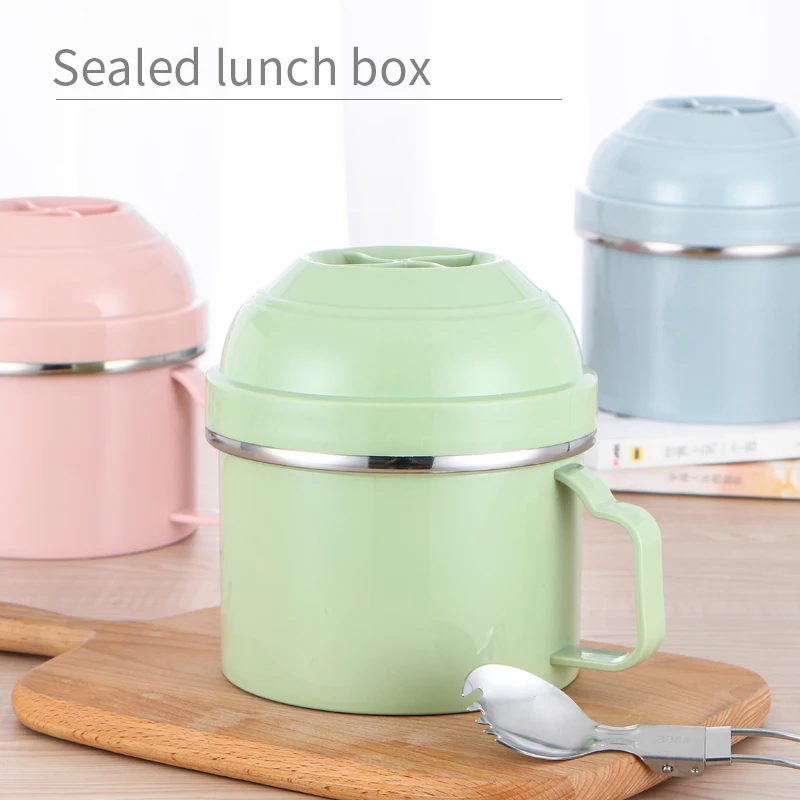 Multifunctional instant food storage bowl 304 stainless noodle bowl with lid