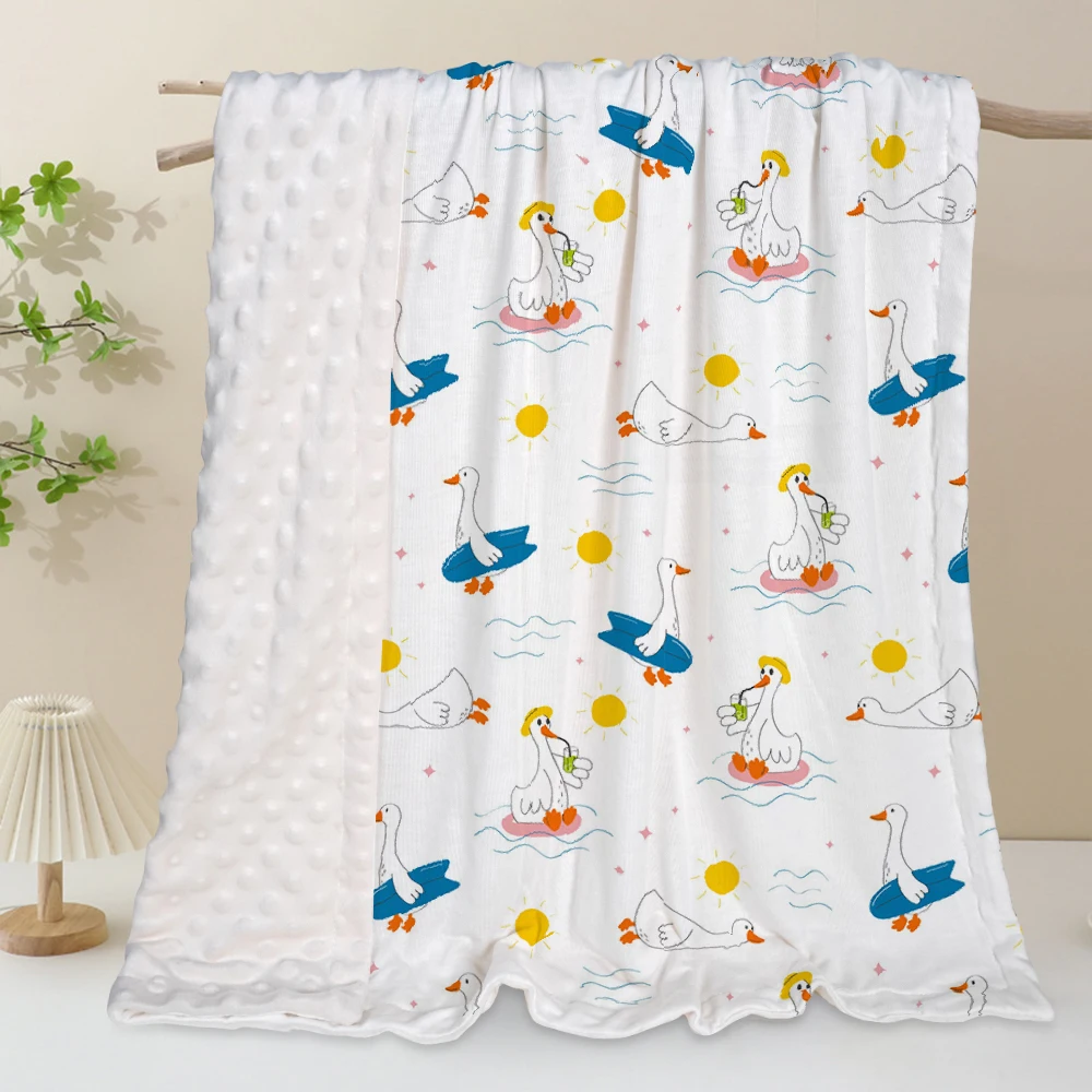 2024 new design Custom Size super soft Fleece Baby throw Blanket Plush Double Layer Minky Dot Warm kids Baby Blanket