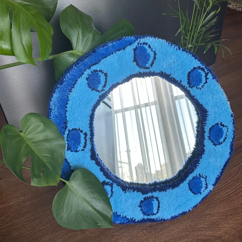 Highly recommend thoughtfully packaged mug rug punch needle tufted mirror for a great gift