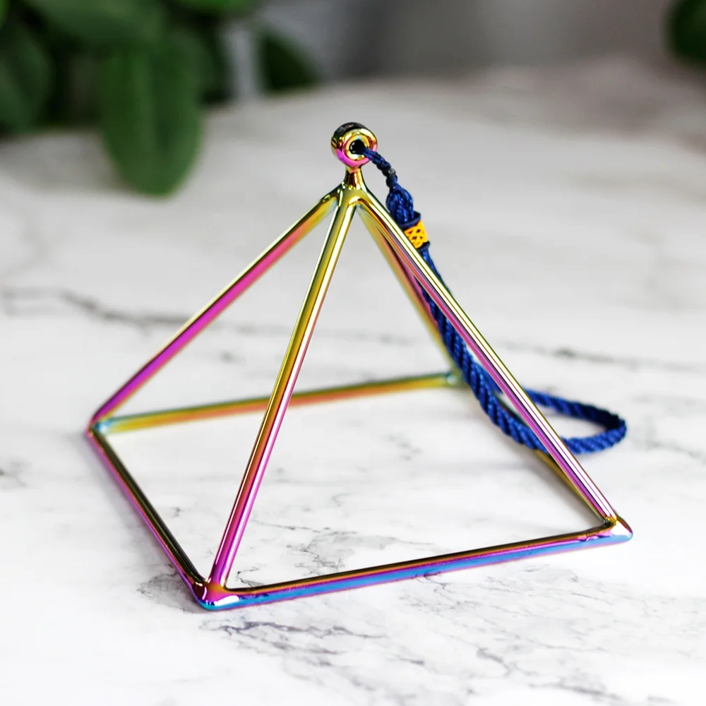 Хит продаж, пирамиды тела 3-14 дюймов для энергетической системы, балансирующие пирамиды с прозрачным кварцевым кристаллом, позолоченные пирамиды 7 цветов