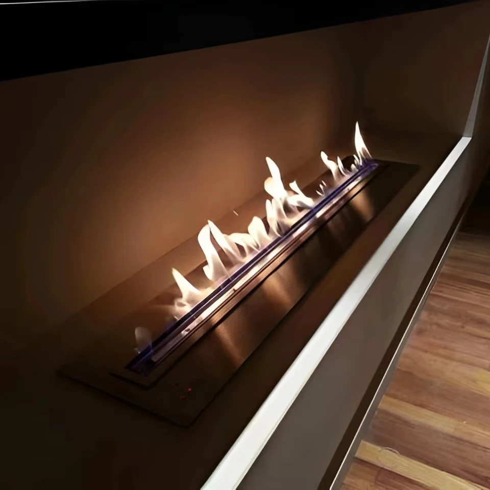 Modern 600mm Freestanding Bio Ethanol Fireplace Burner Wood Inserted Decorate for Hotel & Villa Outdoor Steel Metal Material