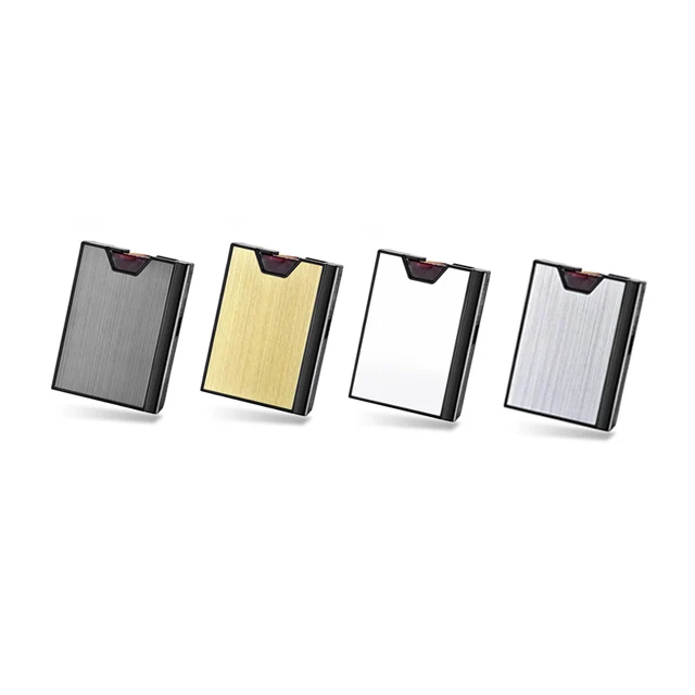  CC262042 Алюминиевый USB-портсигар для зажигалки нагревательный провод пластиковый табачный зеркальный металлический контейнер сигарет 20
