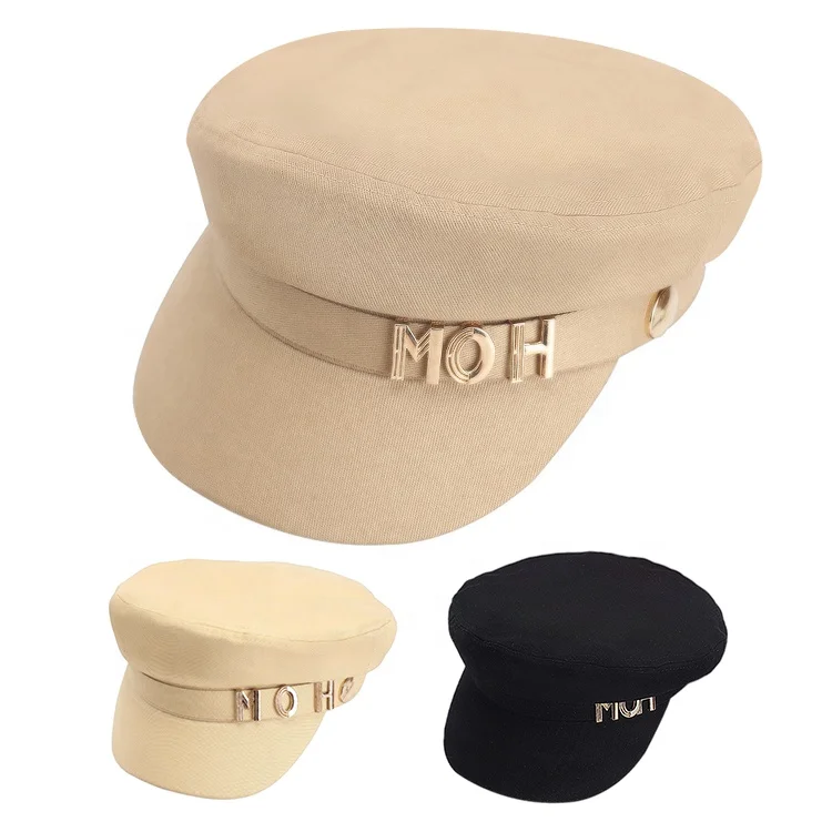 Fashion lady beret sheer militaire shining us army black cotton beret hat men military beret