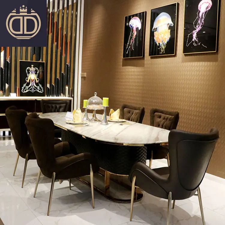 wedding furniture home dining room sets made in china marble top dining table