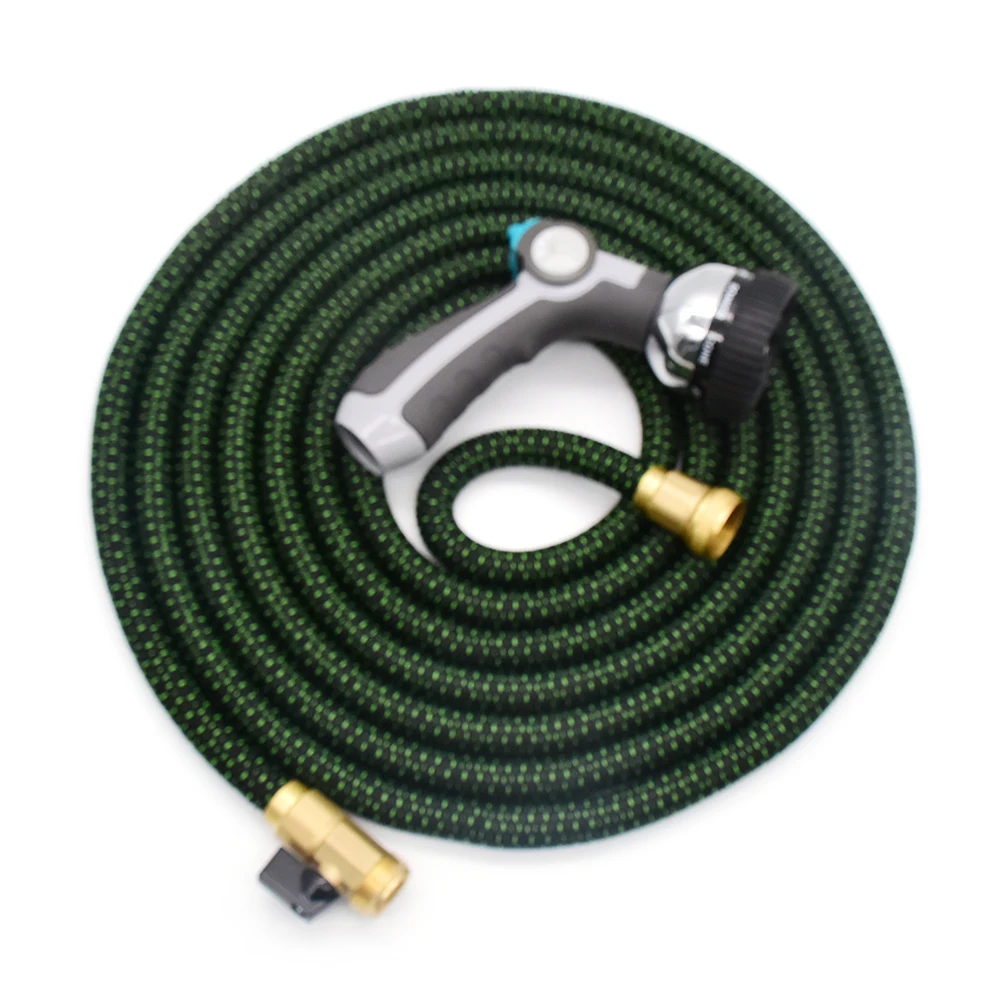 Heavy Duty Flexible Leakproof Garden Expandable Hose with 10 Pattern High Pressure Water Spray Nozzle and Storage Bagl