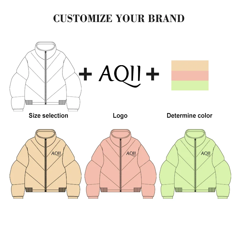 Aiqi индивидуальная Высококачественная куртка унисекс гусиный пиджак 95% белый двусторонний костюм трехсторонняя свободная короткая зимняя Белый нейлон