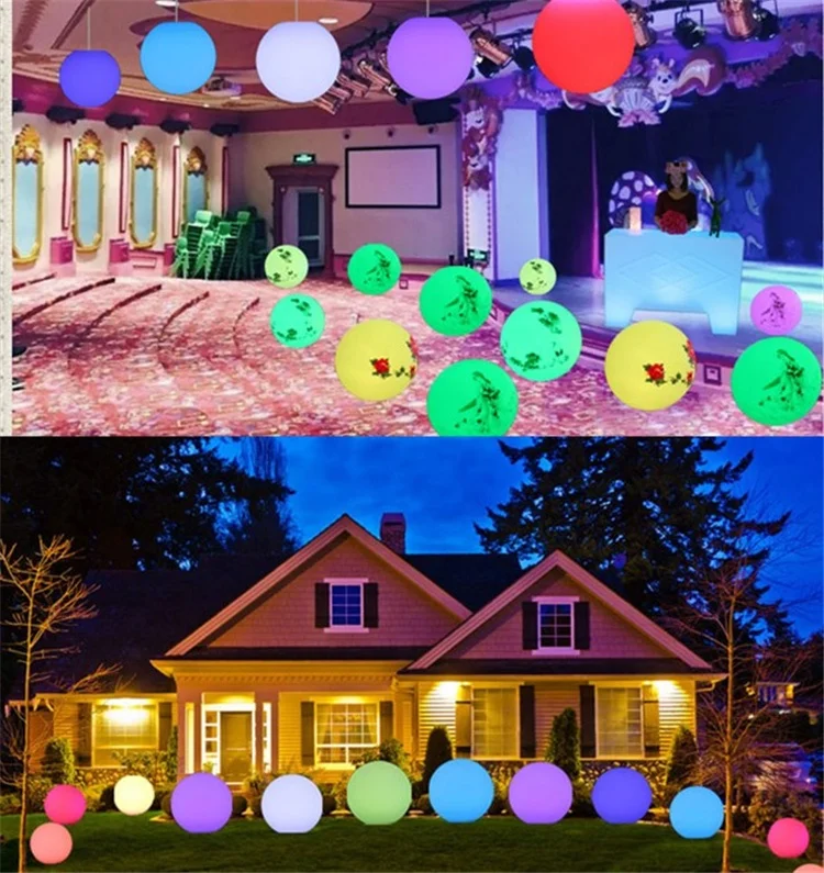 RGB Color changeable remote control led christmas ball 20cm diameter led mood light ball for decoration