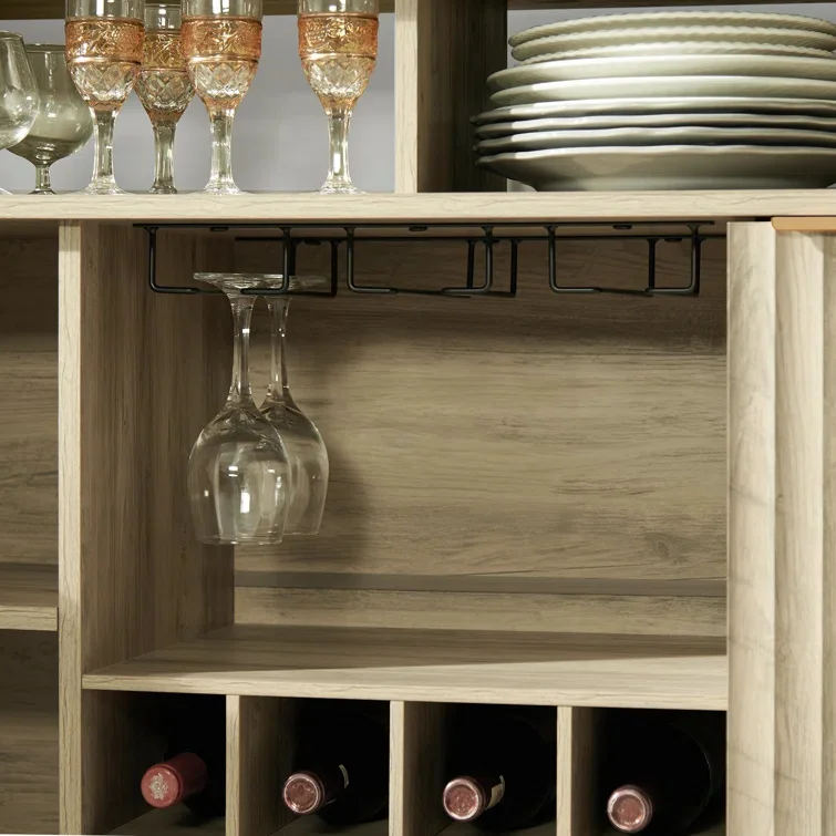 Factory Customized Wine Cabinet Coffee Bar Cabinet Sideboard with Wine Rack Buffet Cabinet and Storage