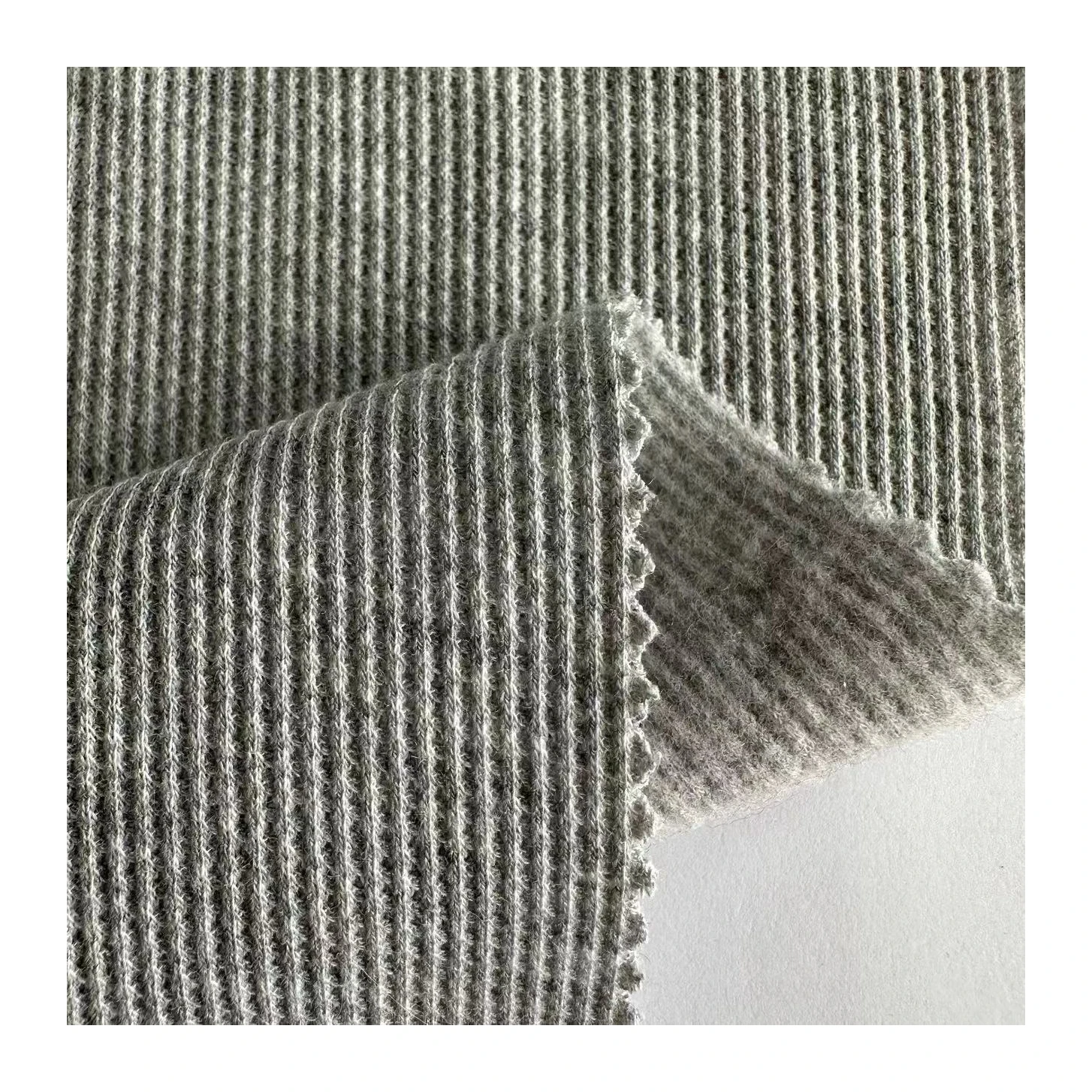 recycled poly waffle fabric polyester rayon spandex melange brushed waffle weave fabric for winter hoodie and coat