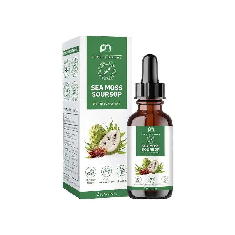Soursop Graviola & Sea Moss жидкие капли Иммунная поддержка клеток и релаксация растительного экстракта OEM/ODM