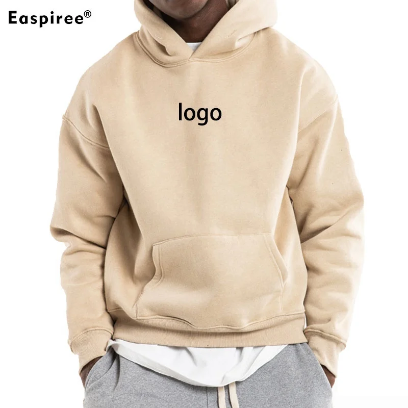 2021 New Arrivals Streetwear Hooded Mens Sweatshirt Cotton Fleece with Custom Logo Women Blank Hoodies no Strings