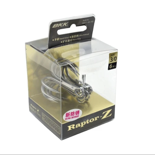 Raptor оригинальный BKK 6071-4X-HG 4X усиленный Тройной крюк антикоррозийный Морской рыболовный крючок
