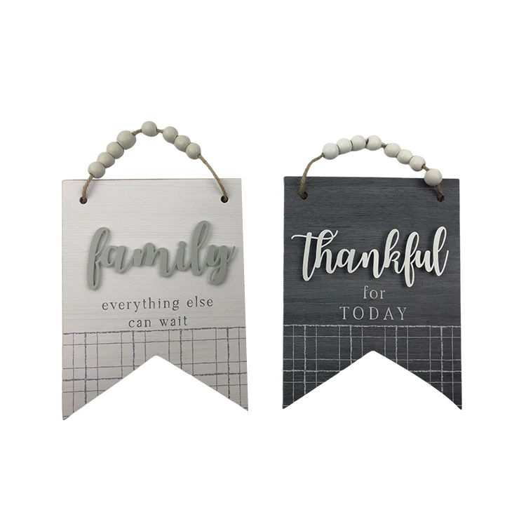 Wood Decorations In Stock	Custom Wooden Wall Signs Welcome Door Sign Hanging Sign Set with Bead