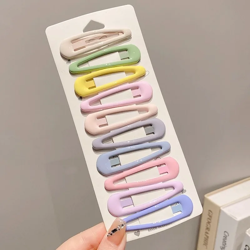 10Pcs/Set Girls Cute Candy Color Star Hairpins Sweet Hair Clips Barrettes Solid BB Clip