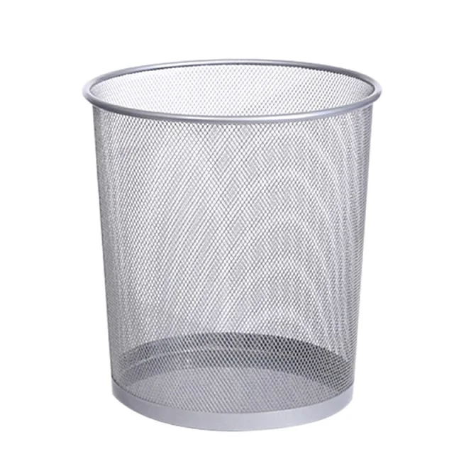 Best Selling Large Mesh Trash Can Metal Round Trash Blue Household Office Bedroom Kitchen Trash Basket