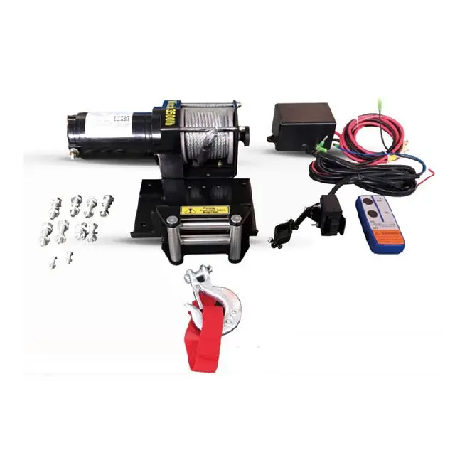 Electric 3500lbs Car Winch 12V/24V ATV Winch Towing Cables Pull Kit Remote Control Set Winch Trailer Truck GDY-3500A-1