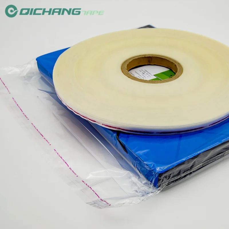 HDPE Film Reclosable Bag Sealing Tape for Sealing OPP Plastic Acrylic Shanghai Double Sided Antistatic Custom Logo Printing