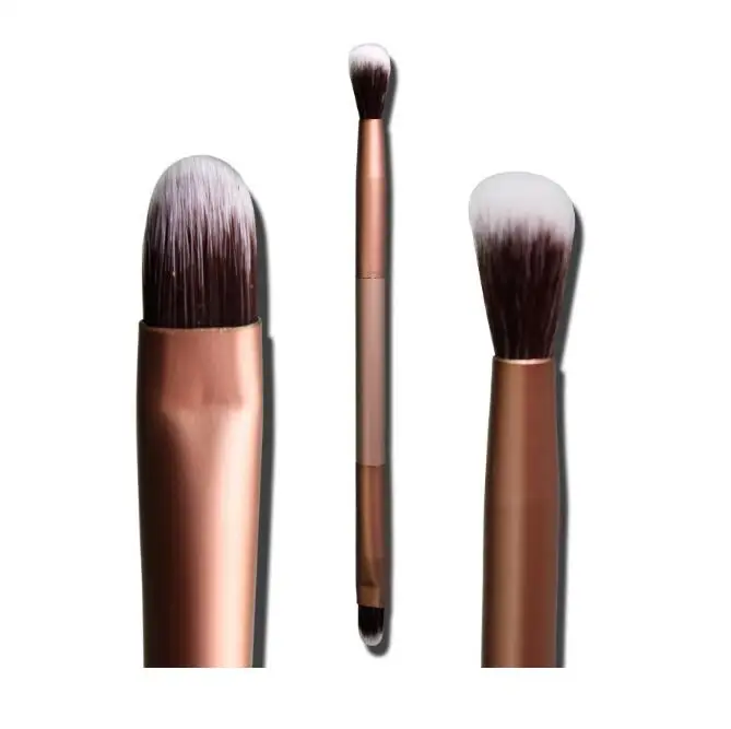 Cheap Rose gold double-head eyebrow makeup brush eye-shadow Makeup brush custom logo two end smudge makeup brush