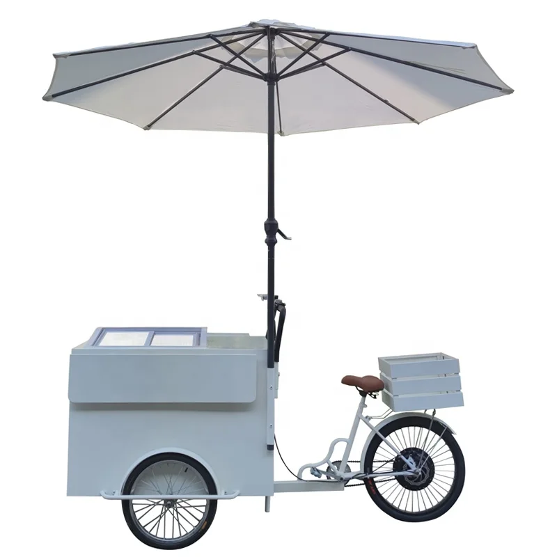 SINOPES New Refrigerated Ice Cream Tricycle Factory Price Street Food Cart for Beer Restaurant Use Water-Based Freezer Bike