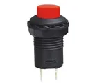 1A 250VAC Plastic Round Button Momentary Push Switch SPST OFF-(ON) 12.5MM Dia. Red Button Black Housing Push Button Switch