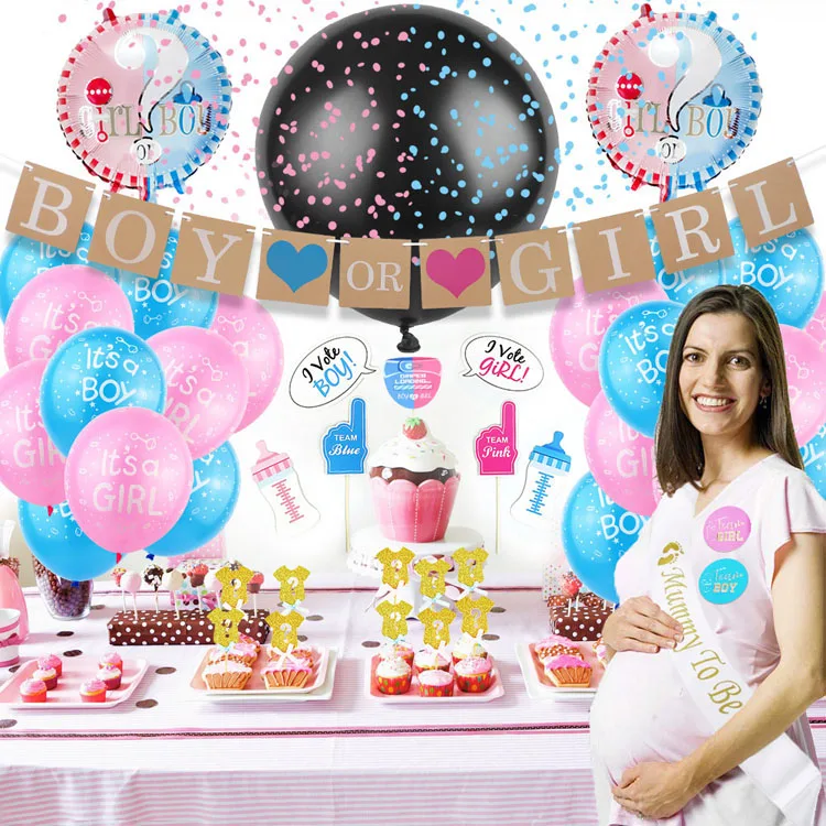 Perfect Boy or Girl kit Gender Reveal Party Supplies baby shower balloon
