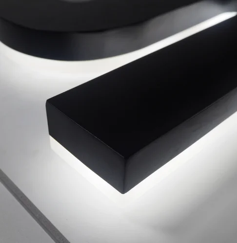 Настенный Знак логотипа из нержавеющей стали, акриловый светодиодный канал, БУКВЕННОЕ освещение, надпись, 3D подсветка