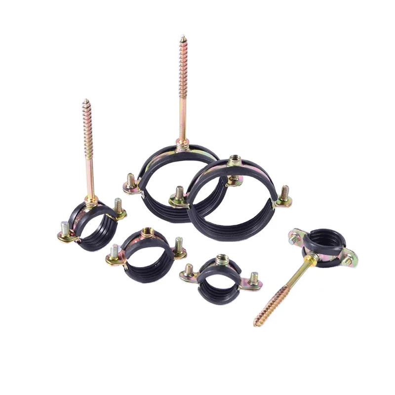 Heavy Duty Pipe Clamp With Rubber Reinforced Rib Professional Hanging Galvanized Hose Clamp Metal Aligne Pipe Clamps