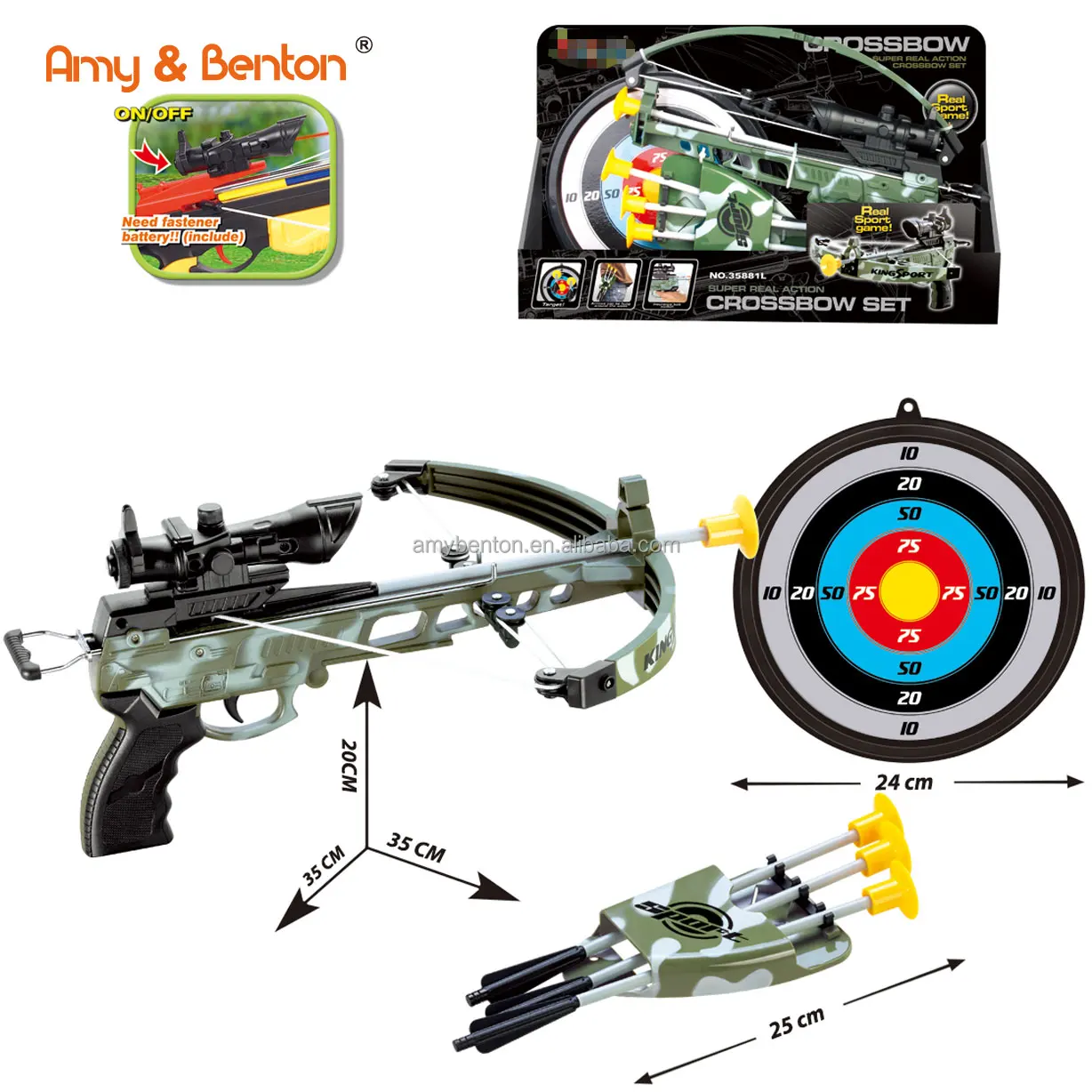 2022 Outdoor Game Kids sports game crossbow set toy arrows and target board for shooting game