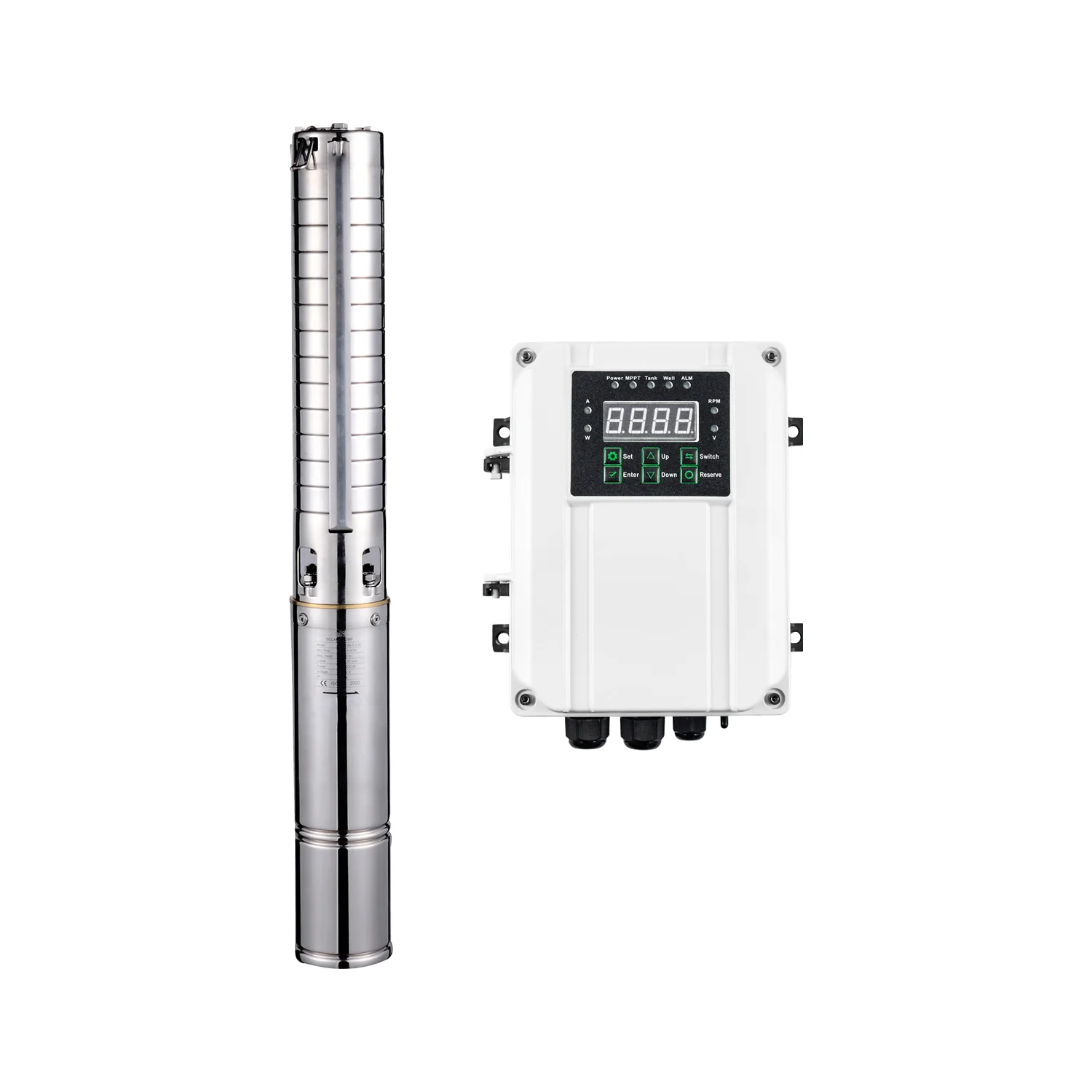 DC 3 HP 2200W 4 Inches Stainless Steel Impeller Solar Powered Submersible Water Pumps