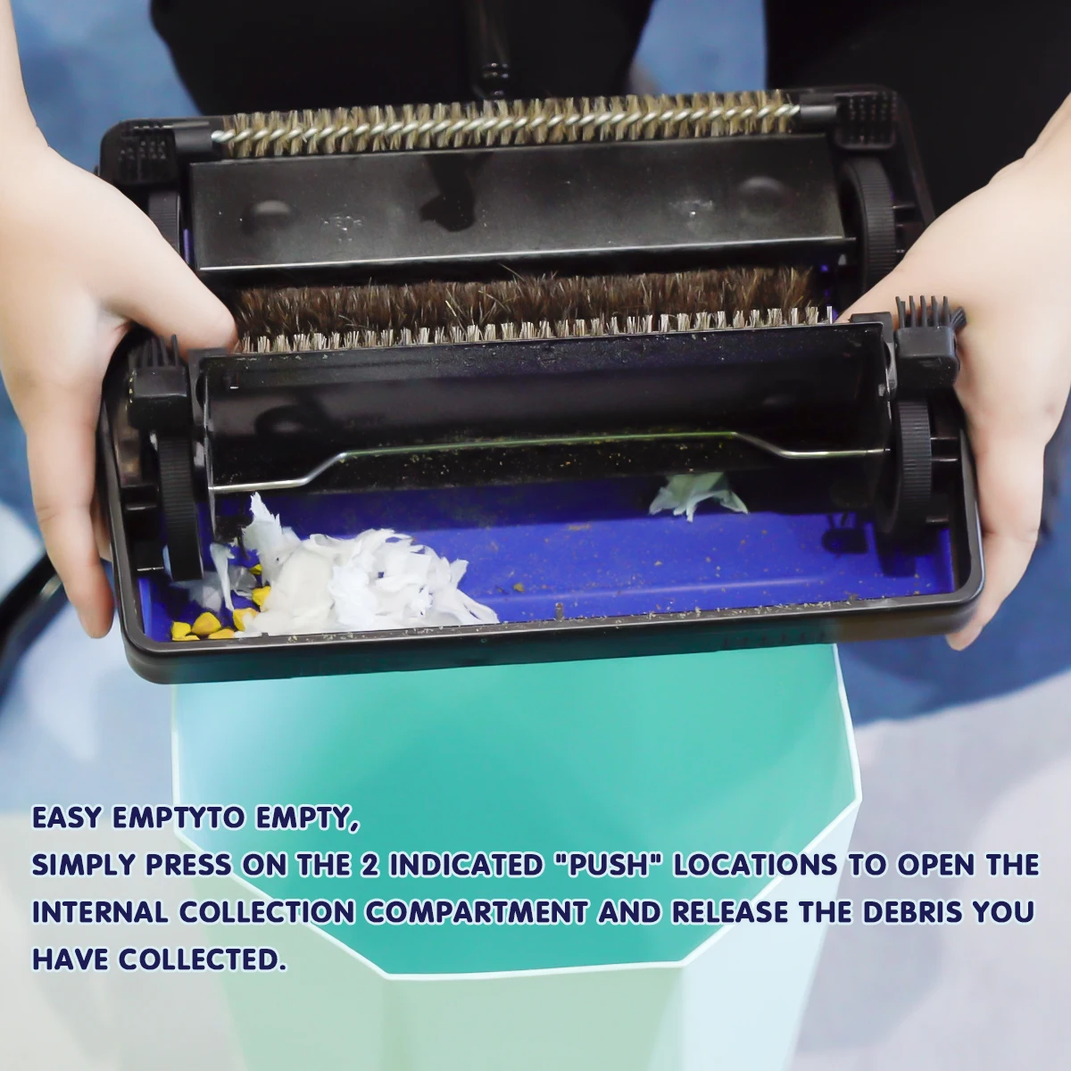 Horse Hair Hand Push Automatic Broom Carpet Floor Brush Sweeper Cleaning Machine For Home Office Pet Hair Dust Scraps Paper