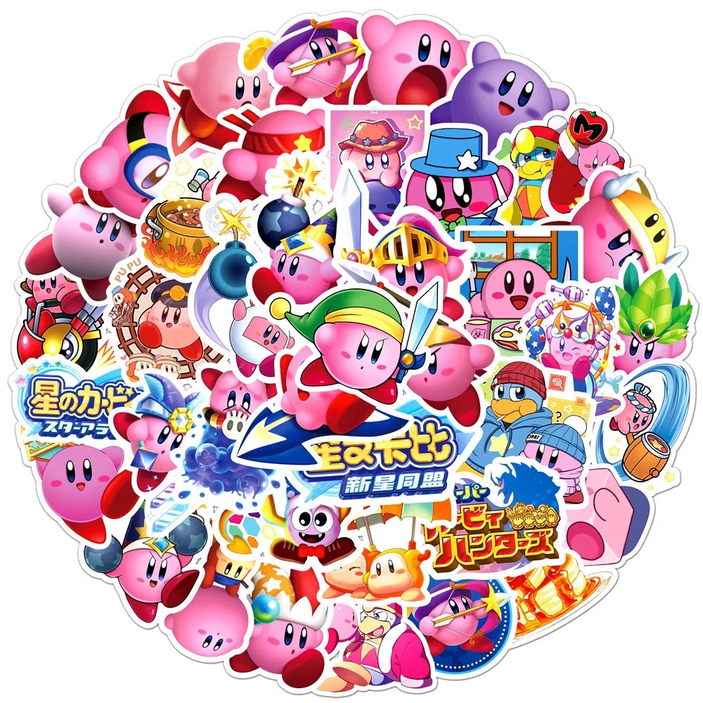 10/50pcs Interesting Anime Kirby Stickers Vinyl Vsco Aesthetic Stickers for Water Bottles Waterproof Stickers for Kids Girls