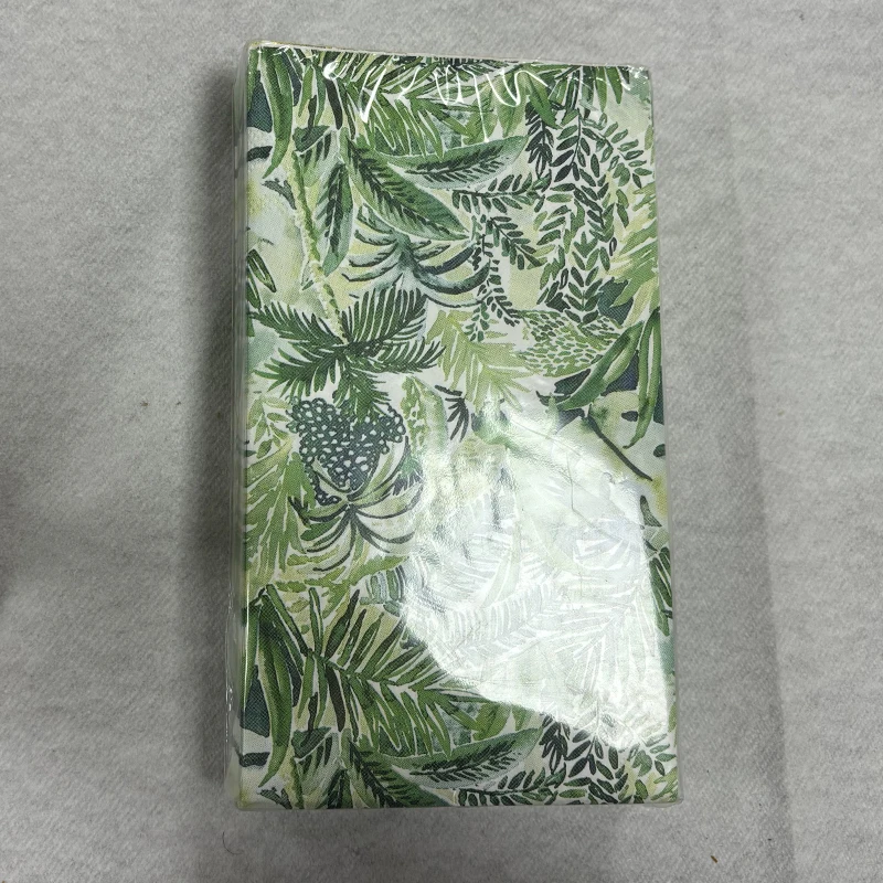 Environmental friendly Tropical Palm Leaf Napkins Hawaiian Luau Aloha Paper Napkin Green Leaf Napkins for Holiday Tropical Theme