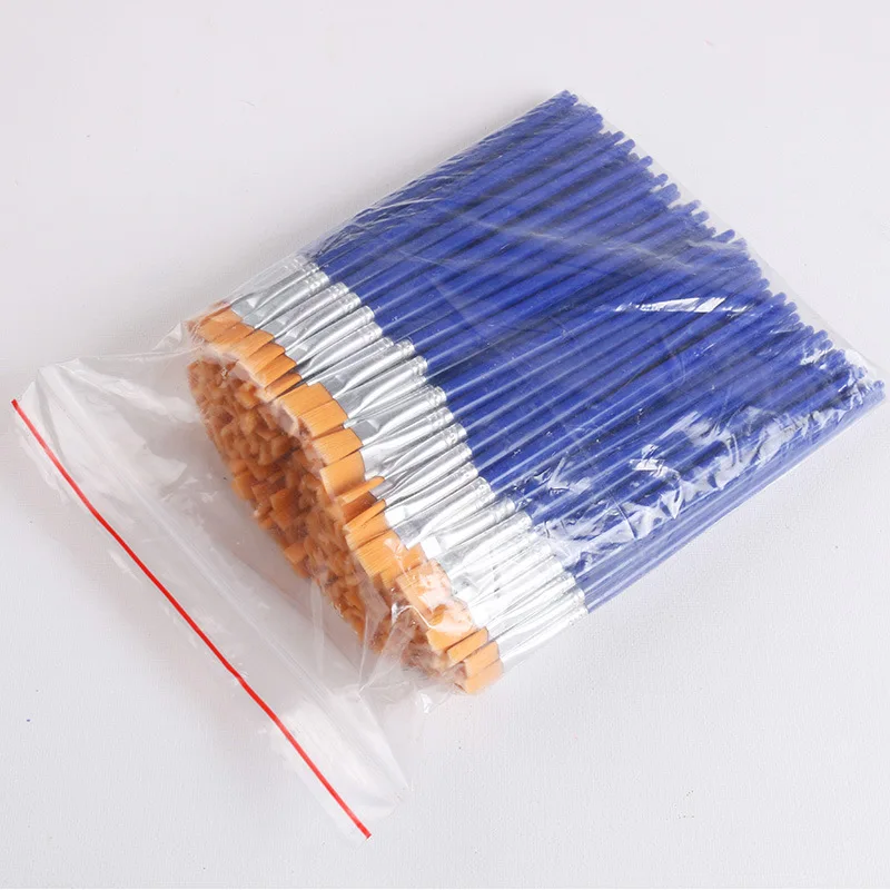 Cheap Durable Art Supplies Multi-specification Digital Oil Paintbrush Blue Plastic Handle Nylon Brush