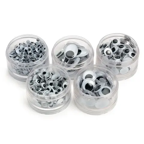 Craft Moving Eyes Round Oval Plastic Wiggle Googly Eyes in Jar Self Adhesive Moving Eyes Kids Art Craft Supplies