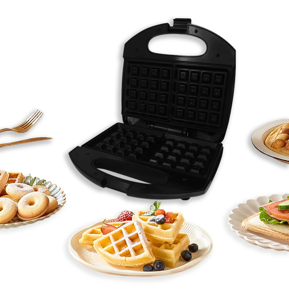 Portable 2-Slice Electric Egg Snack Mini Belgian Waffle Maker Household Hotel Use Multifunctional Panini Sandwiches Wholesale