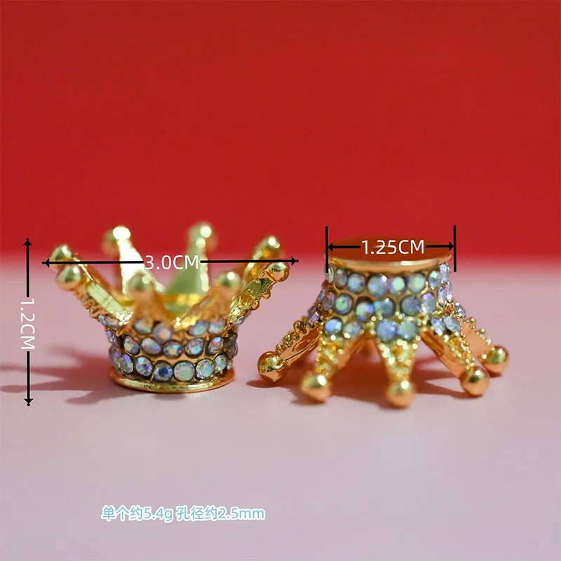 Hot Selling Big Crown Spacer Beads 30mm Silver Gold Black Color Crown Beads For Beaded Pen Making