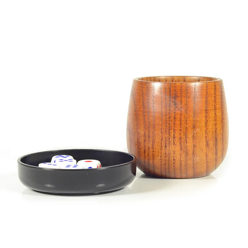 Solid Wooden Anti-Fall Sieve Cup KTV Bar Entertainment Supplies Shake Set Food Stall Barbecue Dice