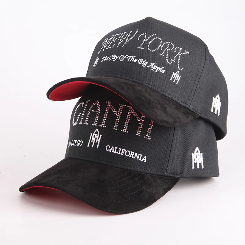 Wholesale New Design Fashion 5 Panels Sports Caps Hip Hop Rhinestone Baseball Cap Hats