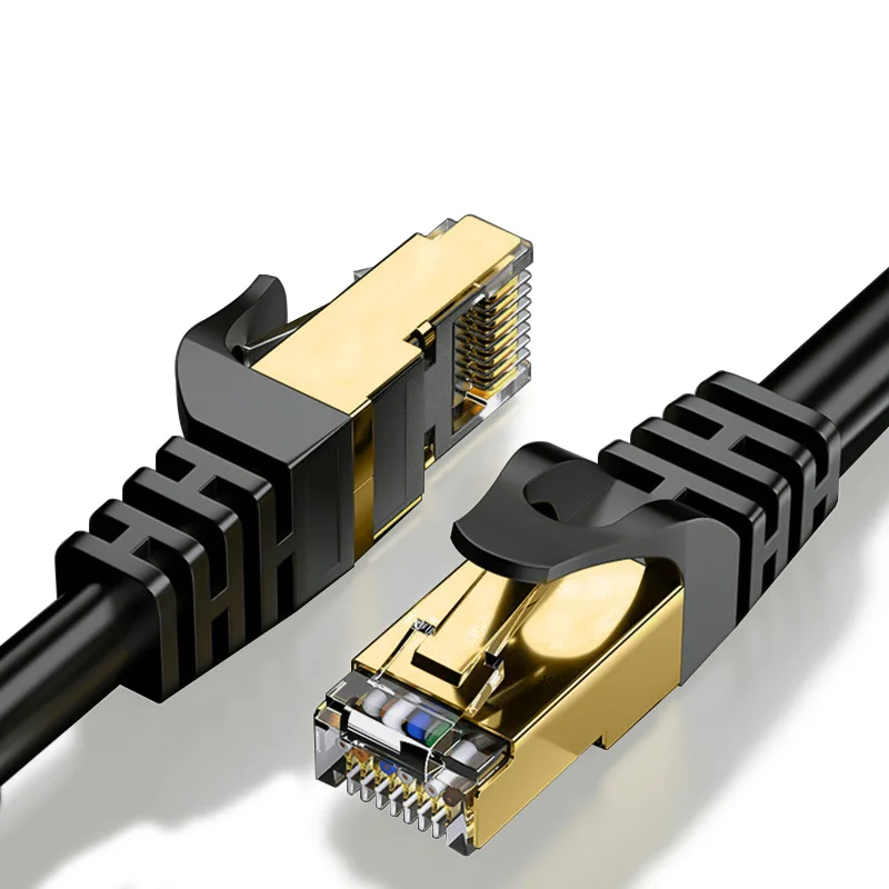 Wifi Camera Telecommunication Cable, cat7 SSTP Network Ethernet Fiber Optic Black Communication Cables