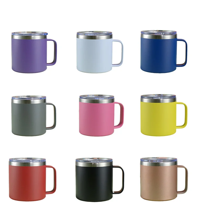 Topnovo Portable Stainless Steel Coffee Mug Warmer 12oz Double Wall Travel Coffee Mug with Handle