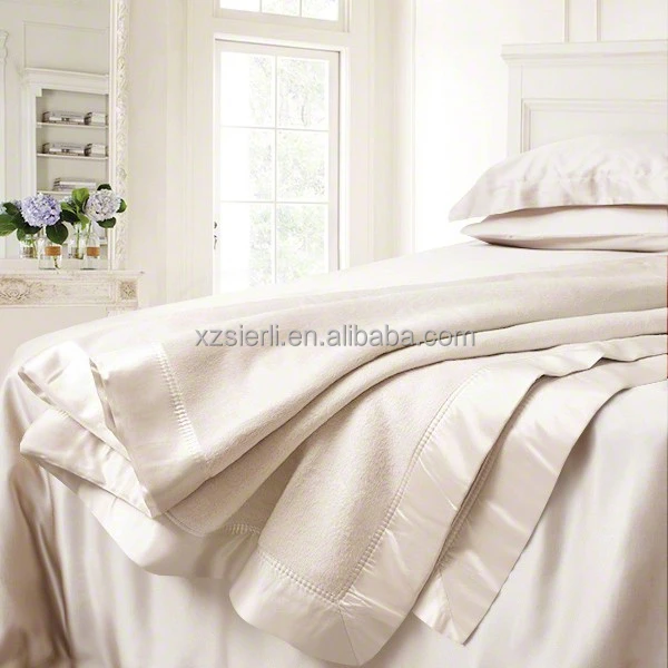 high quality luxury OEKO 100% percent Silk Blanket with Silk Satin Border