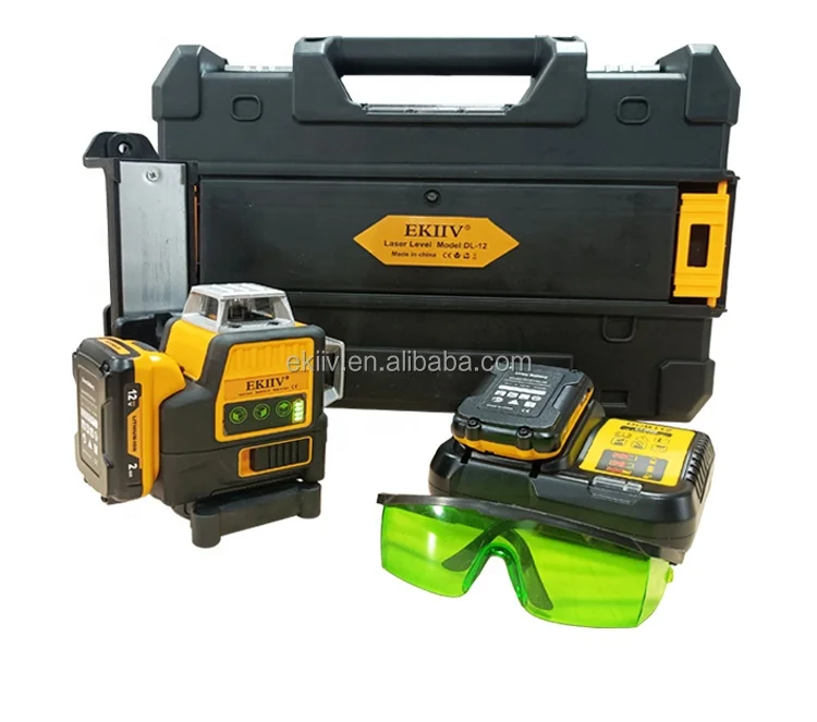 12v ekiiv lazer level green beam laser cross 12 line self leveling 3d auto rotary construction nivel laser 3 Dot Laser Levels