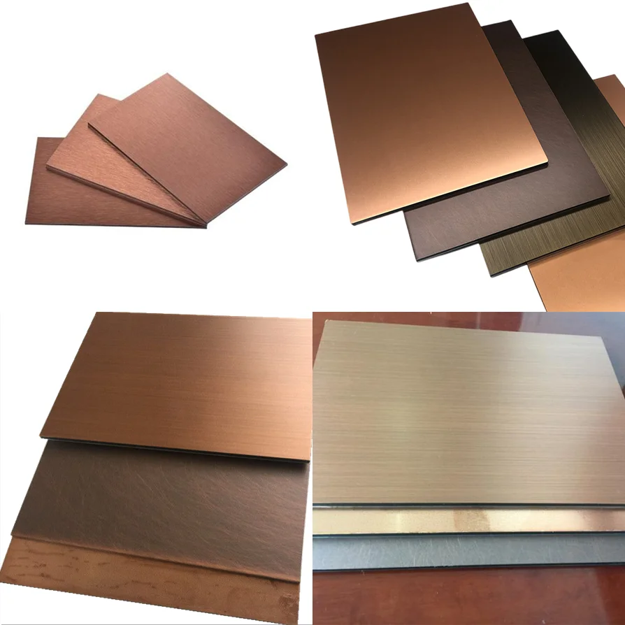Metal Building Materials Natural Real Oxidized Patina Copper ACP Aluminum Composite Panel Cladding For Exterior Wall Panels